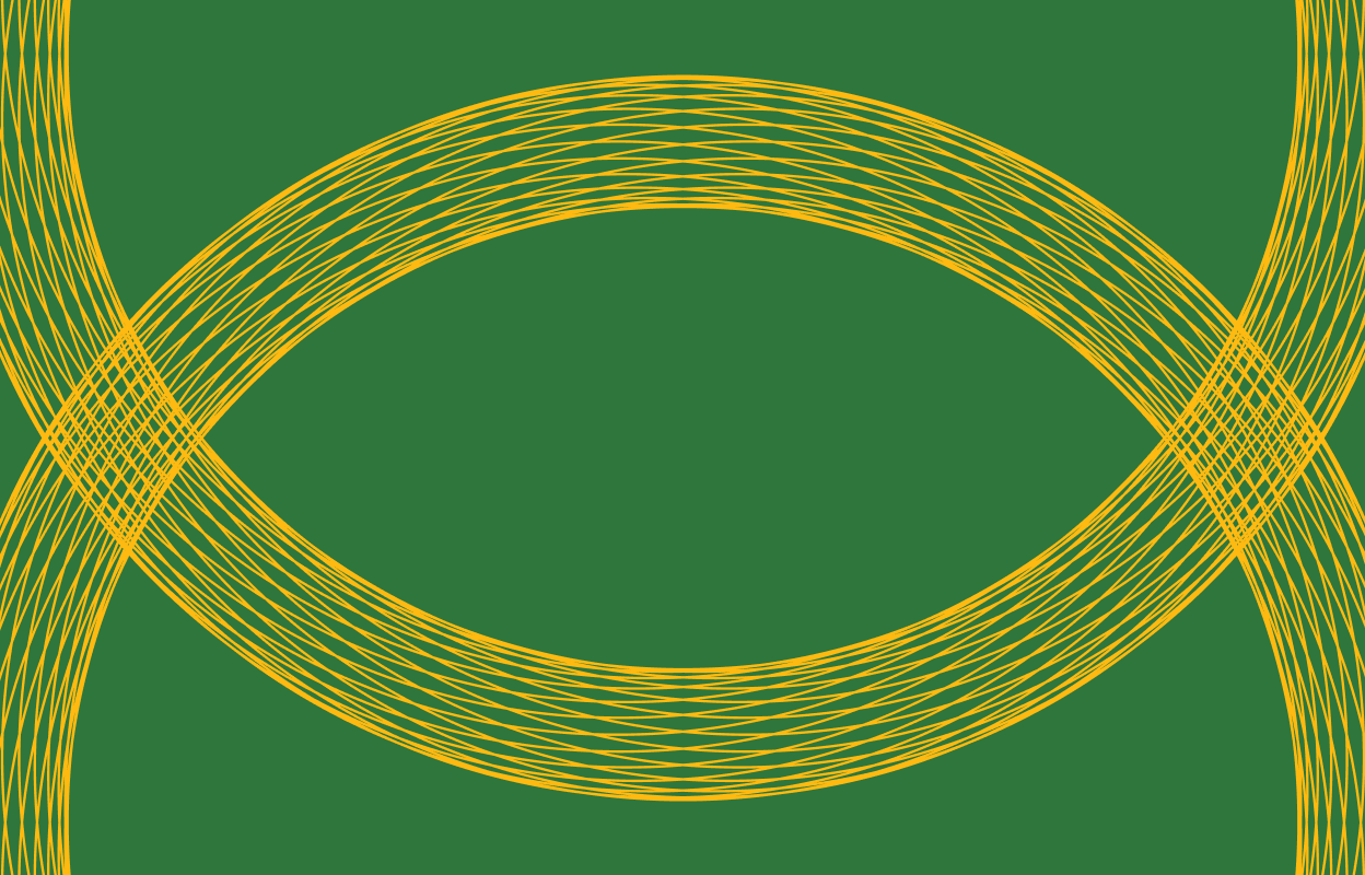Yellow line graphic on a dark green background